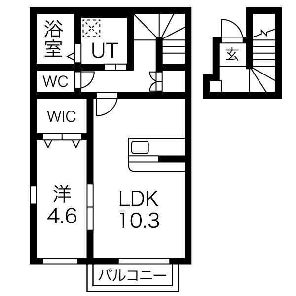 旭ケ丘駅 徒歩6分 2階の物件間取画像