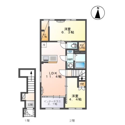 福室3丁目新築アパートの物件間取画像
