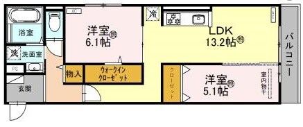 鳴尾・武庫川女子大前駅 徒歩9分 2階の物件間取画像