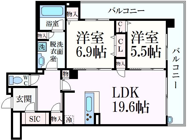 シークリサンス西岡本の物件間取画像