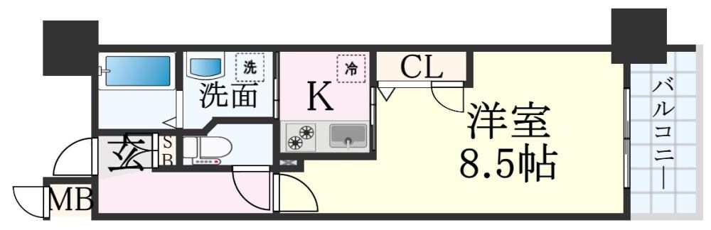 神戸駅 徒歩5分 9階の物件間取画像