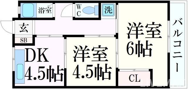 ヴィラ本山（本山中町）の物件間取画像