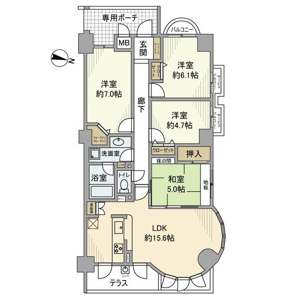 セレッソコート芦屋中央公園の物件間取画像