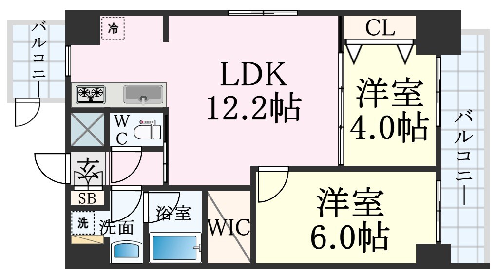 新神戸駅 徒歩10分 6階の物件間取画像