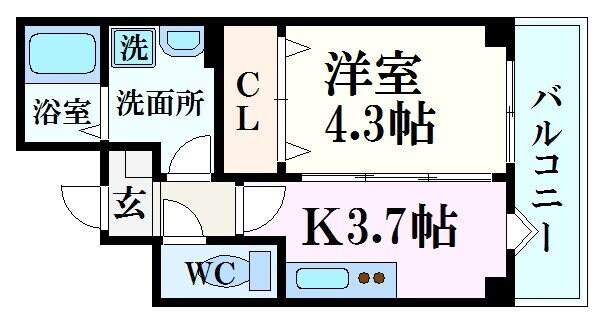 夙川駅 徒歩10分 3階の物件間取画像