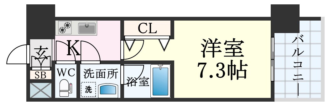 三ノ宮駅 徒歩7分 13階の物件間取画像