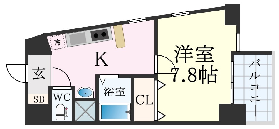 新神戸駅 徒歩2分 9階の物件間取画像