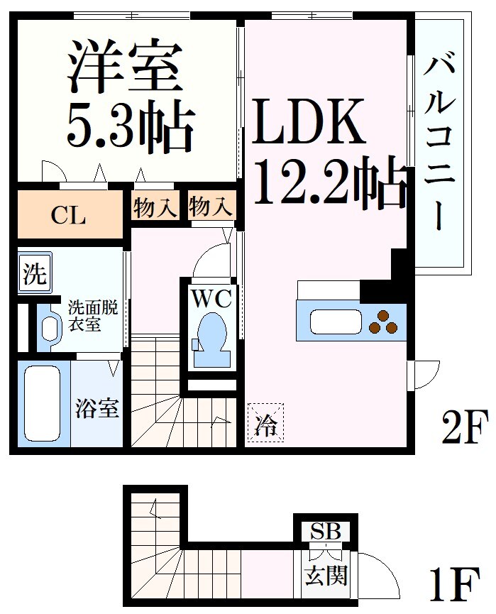 レーヴドドゥ芦屋の物件間取画像