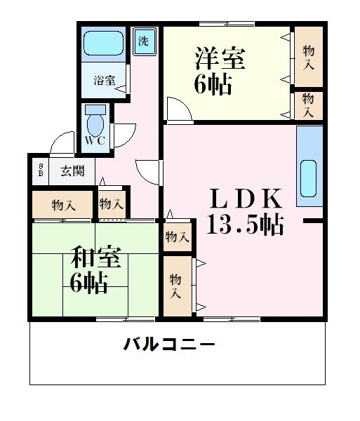 プレステージ芦屋D棟の物件間取画像