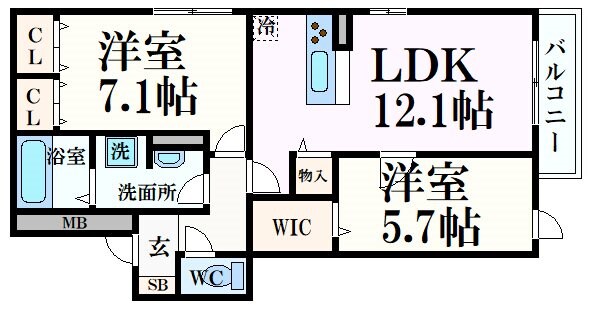 ディアコート（深江）の物件間取画像