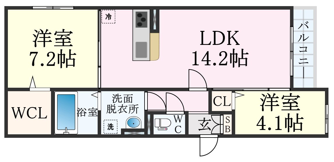 春日野道駅 徒歩10分 3階の物件間取画像