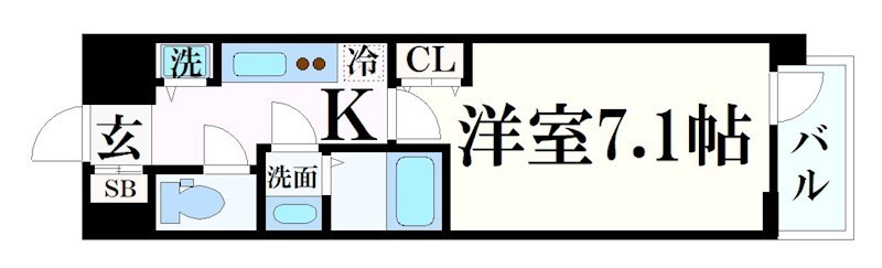 三ノ宮駅 徒歩10分 6階の物件間取画像