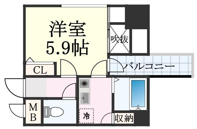 三ノ宮駅 徒歩6分 7階の物件間取画像