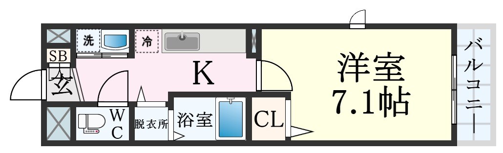 板宿駅 徒歩10分 1階の物件間取画像