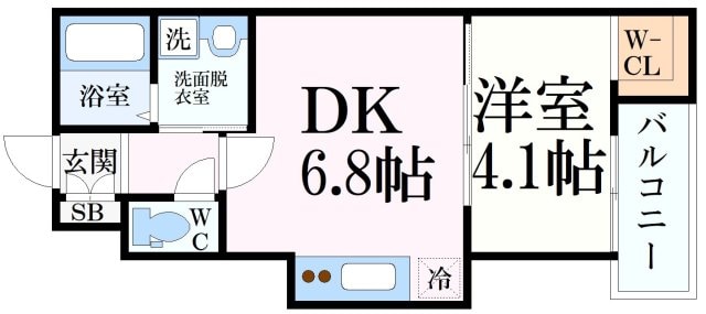 エスフラットさくら夙川の物件間取画像