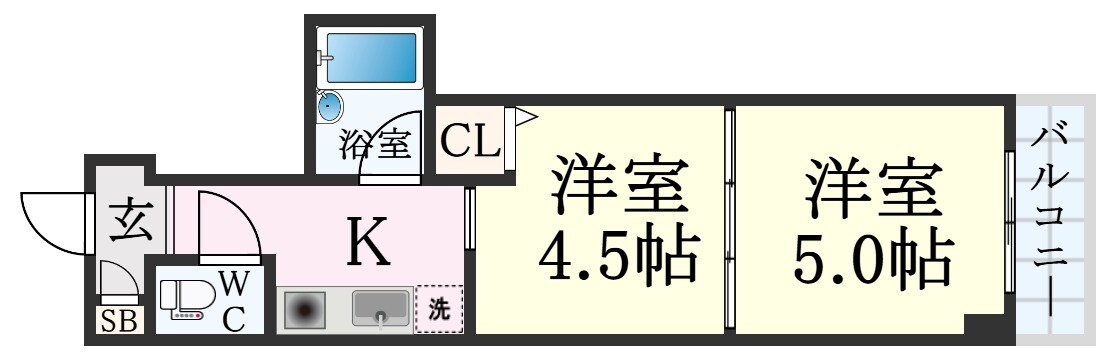 元町駅 徒歩5分 6階の物件間取画像