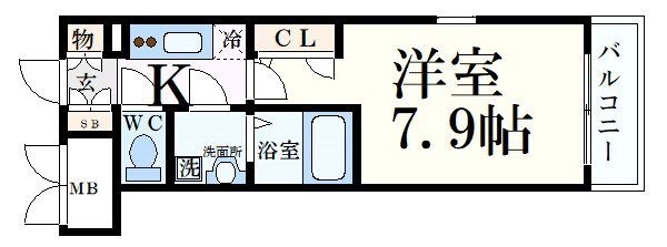 エスリード三宮旭通の物件間取画像