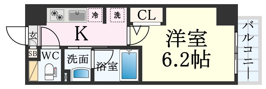 三ノ宮駅 徒歩8分 8階の物件間取画像