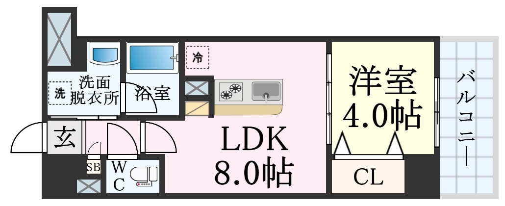 湊川公園駅 徒歩3分 7階の物件間取画像