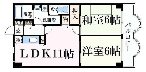 フォルチューナ芦屋の物件間取画像