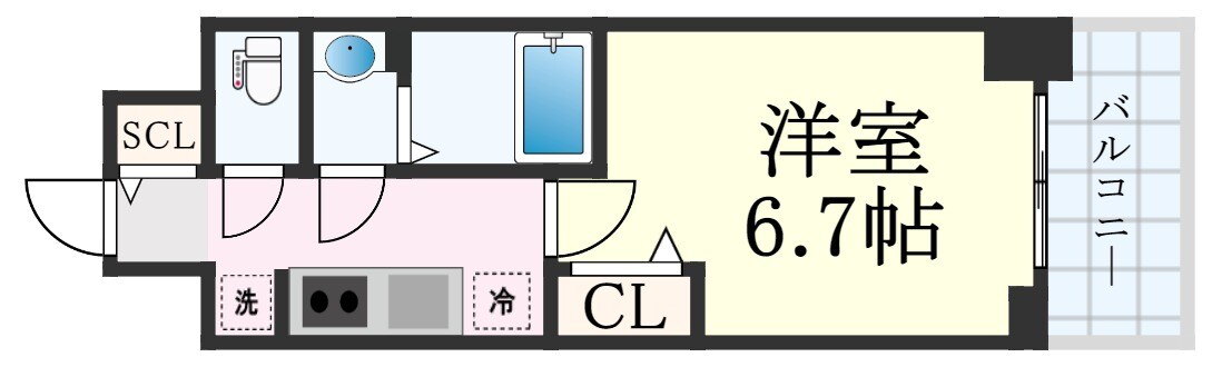 ハーバーランド駅 徒歩5分 7階の物件間取画像