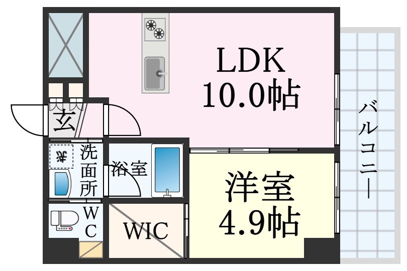 新開地駅 徒歩4分 4階の物件間取画像