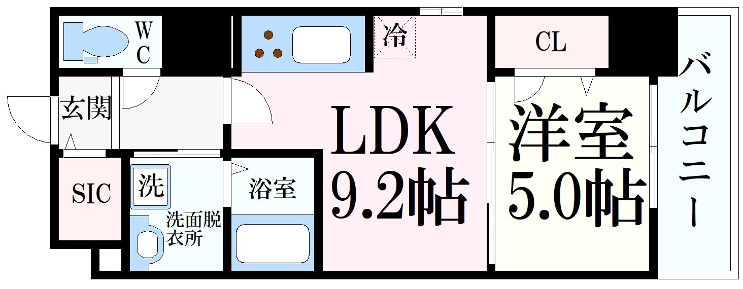 西宮北口駅 徒歩4分 5階の物件間取画像