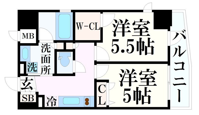 エステムコート神戸元町Ⅱリザーヴの物件間取画像