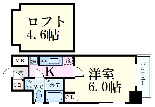 花隈駅 徒歩5分 5階の物件間取画像