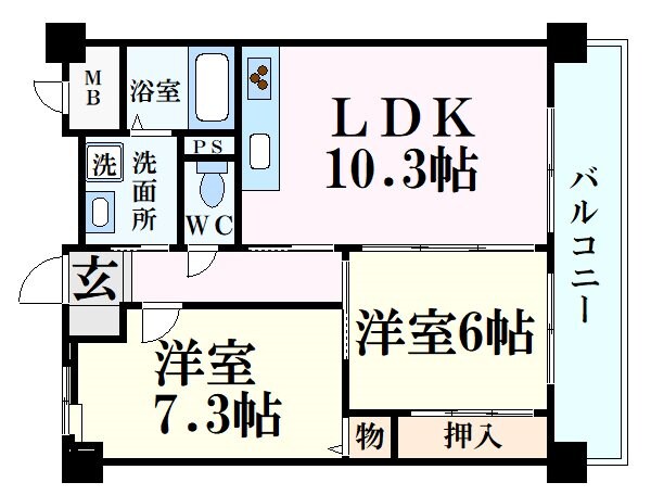 フレグランス芦屋の物件間取画像