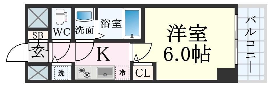 エスリードレジデンス神戸三宮の物件間取画像