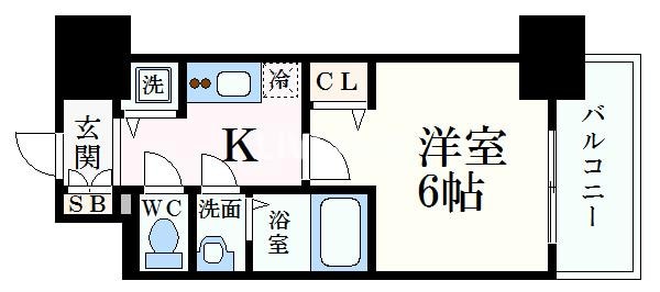 灘駅 徒歩6分 8階の物件間取画像