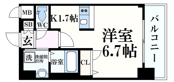 三ノ宮駅 徒歩15分 9階の物件間取画像