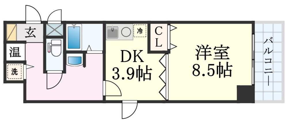 三ノ宮駅 徒歩6分 7階の物件間取画像