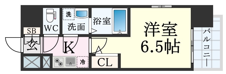 中央市場前駅 徒歩1分 6階の物件間取画像