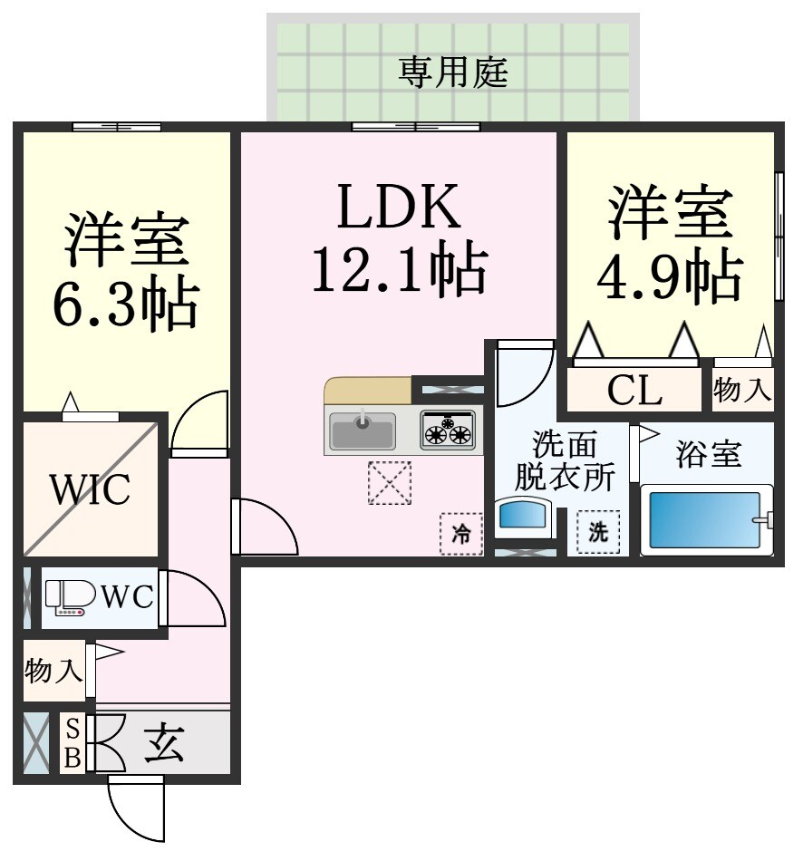 東須磨駅 徒歩7分 1階の物件間取画像