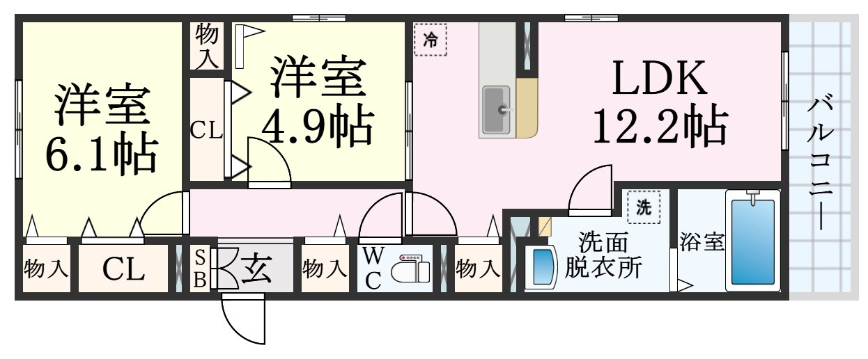 東須磨駅 徒歩7分 2階の物件間取画像