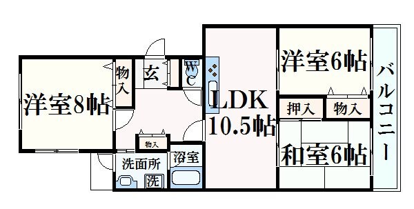 ハイツ仏天垣の物件間取画像