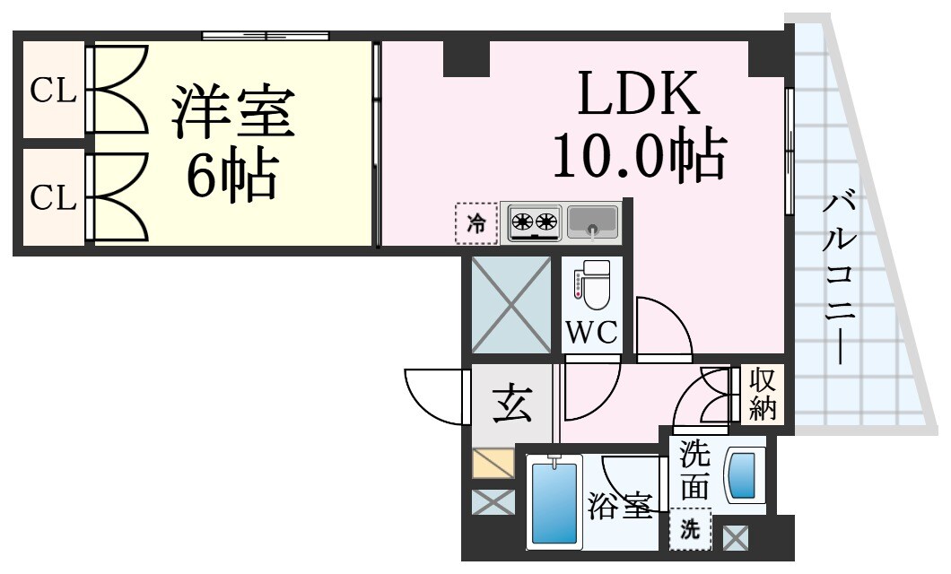 元町駅 徒歩7分 6階の物件間取画像