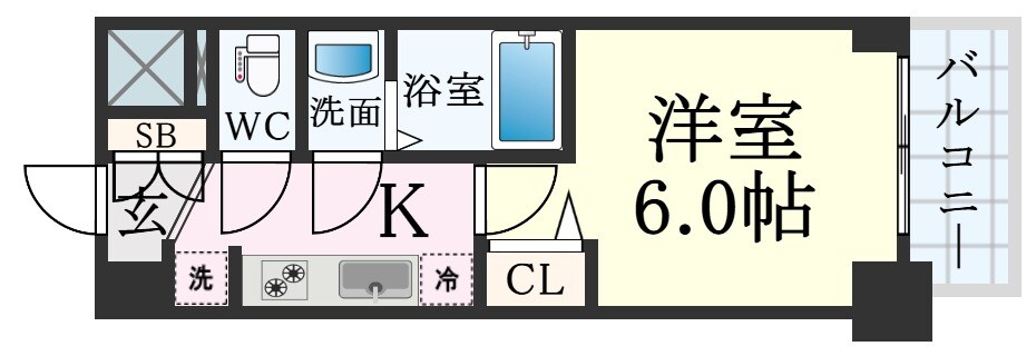 高速長田駅 徒歩7分 6階の物件間取画像