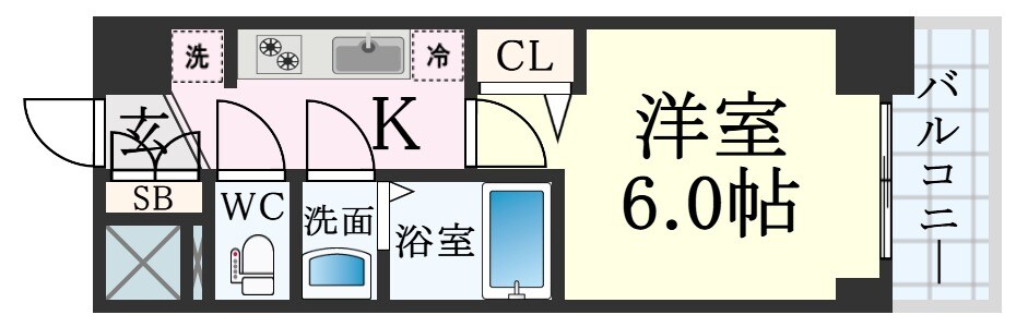 高速長田駅 徒歩7分 6階の物件間取画像