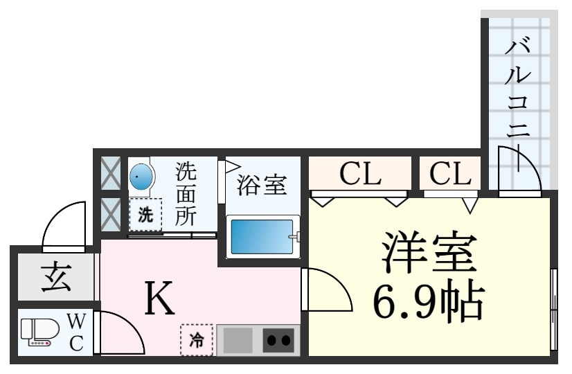 中央市場前駅 徒歩7分 3階の物件間取画像