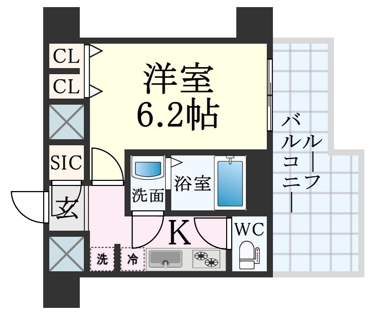 高速長田駅 徒歩7分 7階の物件間取画像