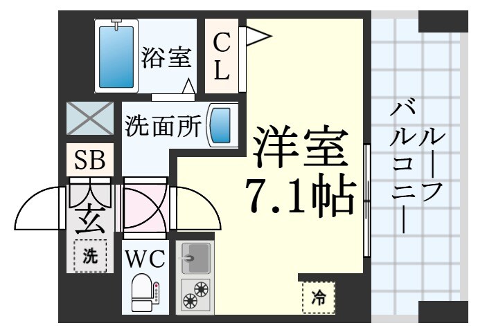 高速長田駅 徒歩7分 7階の物件間取画像