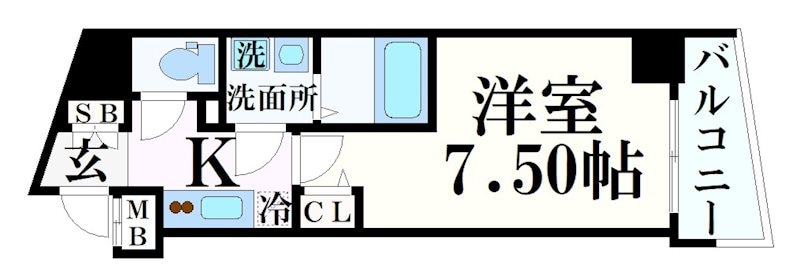 SPコート神戸(旧：レジデンス神戸bivio)の物件間取画像