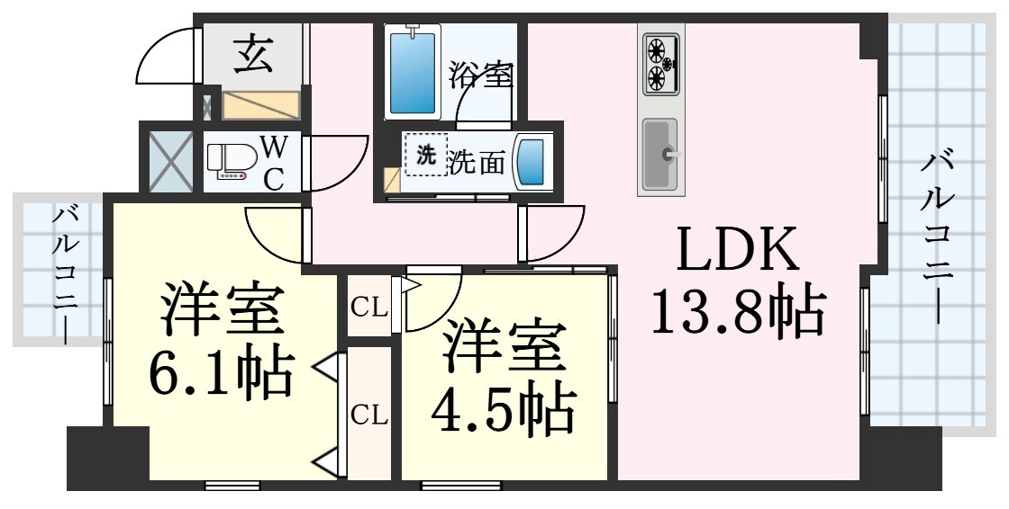 神戸駅 徒歩7分 7階の物件間取画像