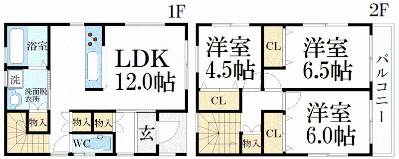 今津上野町貸家の物件間取画像