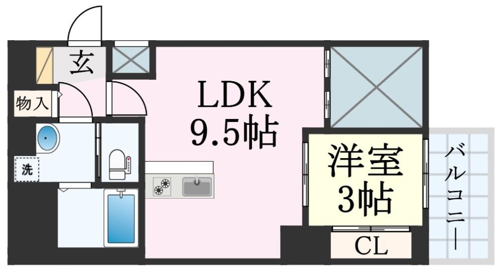 みなと元町駅 徒歩3分 10階の物件間取画像