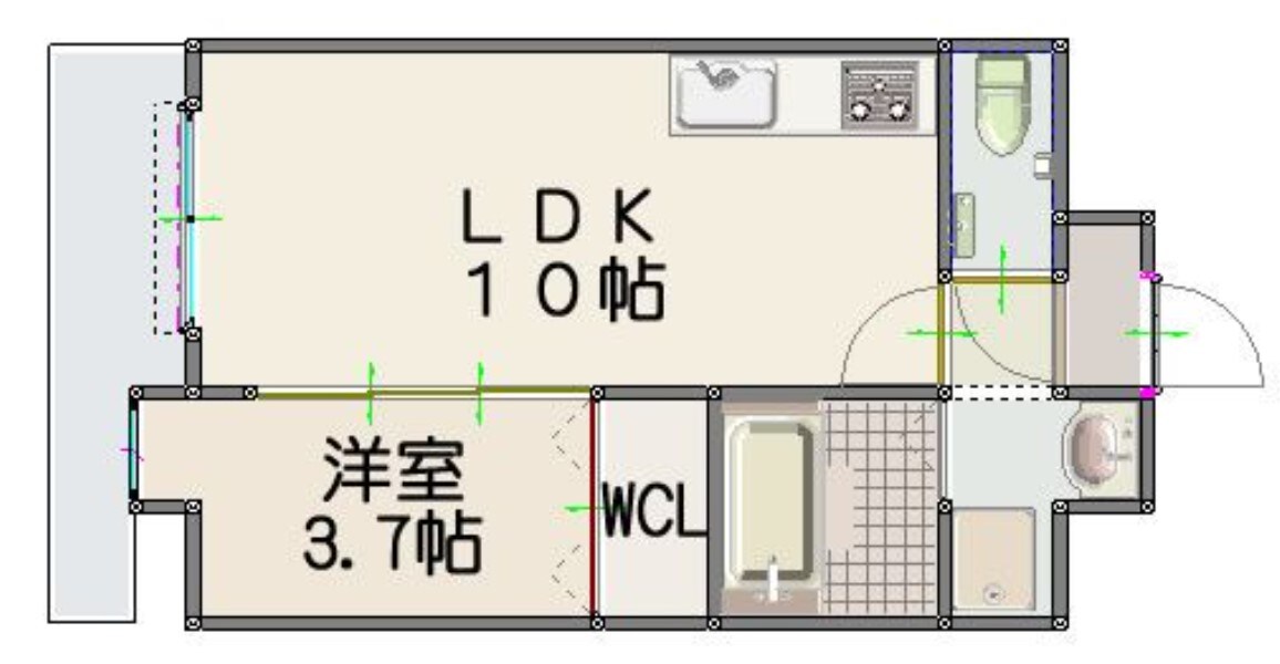 ルッシェ竹下駅前の物件間取画像