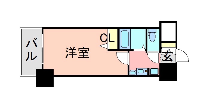 エステムコート博多駅前Ⅱセグティスの物件間取画像